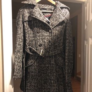 Express houndstooth wool blend coat